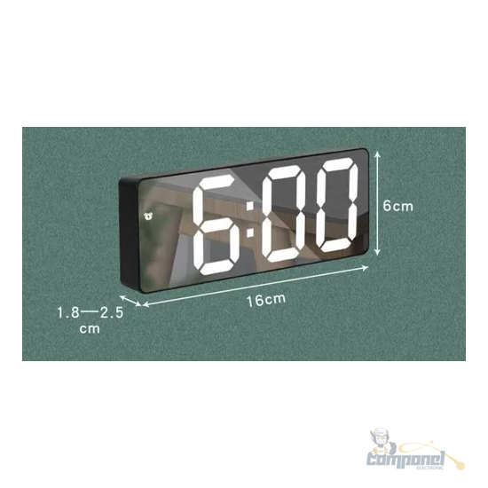 Relógio Led Digital Mesa Despertador Calendário Temp Gh0712l